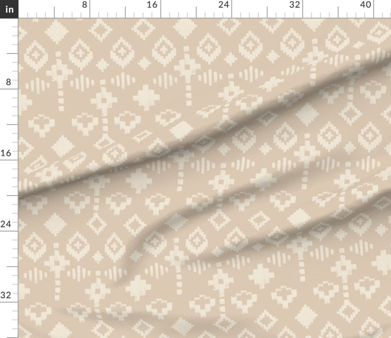 Southwestern Worldly Geometric Neutral Tan Beige Desert Boho Custom Printed Fabric by Spoonflower Various Fabrics by the Yard or Fat Quarter